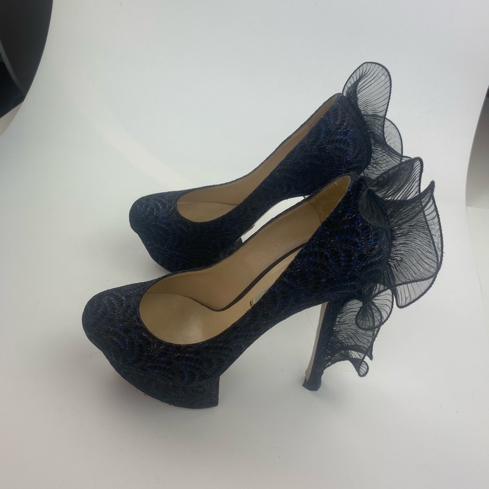 Nicholas Kirkwood Snakeskin Ruffle Platforms